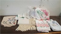 Large Group of Hand Embroidered Pillow Cases &
