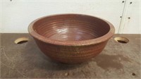 Large Heavy Pottery Bowl- Signed