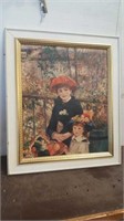 Vintage Framed Lady & Child Print