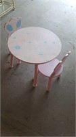 Wooden Girls Table & (2) Chairs