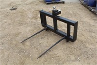 Skid Steer or 3Pt Two Prong Bale Fork w/ Ball