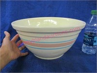 old large blue-pink stripe 12in mixing bowl
