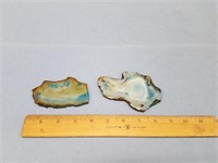 Lot of 2 agate slabs, biggest is 4.5" x 3"