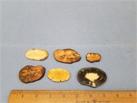 Lot of 6 very fossilized ivory platchets, one is a