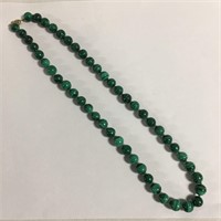 Sterling Silver And Malachite Necklace