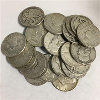 25 Silver Half Dollars