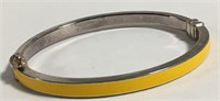 Sterling Silver And Yellow Enameled Bracelet