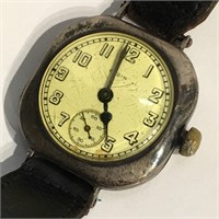 Sterling Silver Men's Elgin Military Style Watch