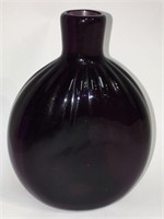 Amethyst Glass Flask Signed M. M. A.