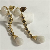 14k Gold, Opal & Tanzanite Earrings