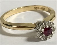14k Gold, Diamond & Ruby Ring