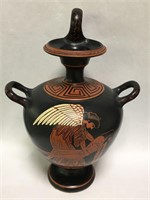 Hand Made In Greece Redware Decorated Vase