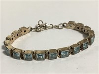 Sterling Silver And Blue Stone Bracelet
