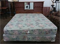 Queen size mattress and box spring with bed frame