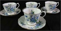 4- Royal Albert "Forget Me Not" Teacups and