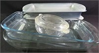 Pyrex, anchor and other baking dishes