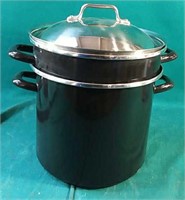 Stainless steel pan enamel 2 tier steamer cooking