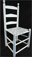 ladder back chair,  17" x 14" x 35"