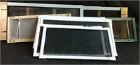 13 wooden and adjustable plastic window screens