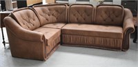 New Sectional Suede Style Couch w Trundle Bed