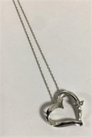 14k Gold And Diamond Heart Pendant Necklace