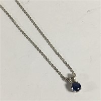 14k Gold Pendant Necklace With Sapphire