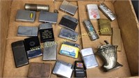 Group of zippo and lighter cases lots of