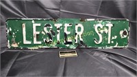 Metal Lester street sign