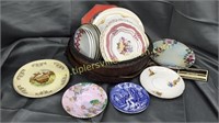 Basket full of saucers-Limoges, Nippon, Wedgwood,