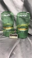 Pair of green glass vases