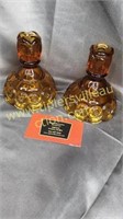 Amber moon and star candle holders