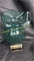 Art glass swirl vase