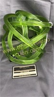 Green art glass knot