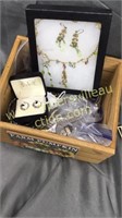 Box of costume jewelry and watches