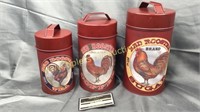 Metal rooster canisters