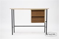 Desk with Louvered Drawers and Formica Wood Finish