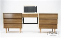 Double Dresser & Vanity w/ Formica Wood Finish