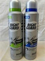 Two new cans of Right Guard Precision dry spray