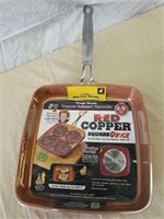 New copper red frying pan 9.5 inch square