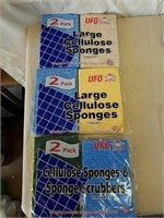 Three new two packs of UFO brand sponges