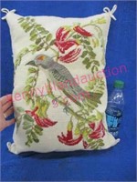 nice katha diddel needlepoint pillow -grey bird