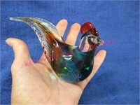 art glass pheasant paperweight figurine
