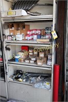 Cabinet and contents - oil filters, wheel weights