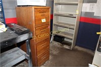 Four drawer oak file cabinet
