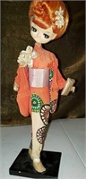 Beautiful geisha doll in traditional dress