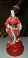 Beautiful geisha doll in traditional dress