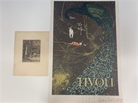 Vintage Tivoli Poster & Carl Ahrens Etching