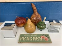 Decorative Gourds, Wood Sign & More