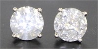 14kt Gold Brilliant 2.18 ct Diamond Stud Earrings