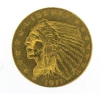 1911 Indian Head $2.50 Gold Piece